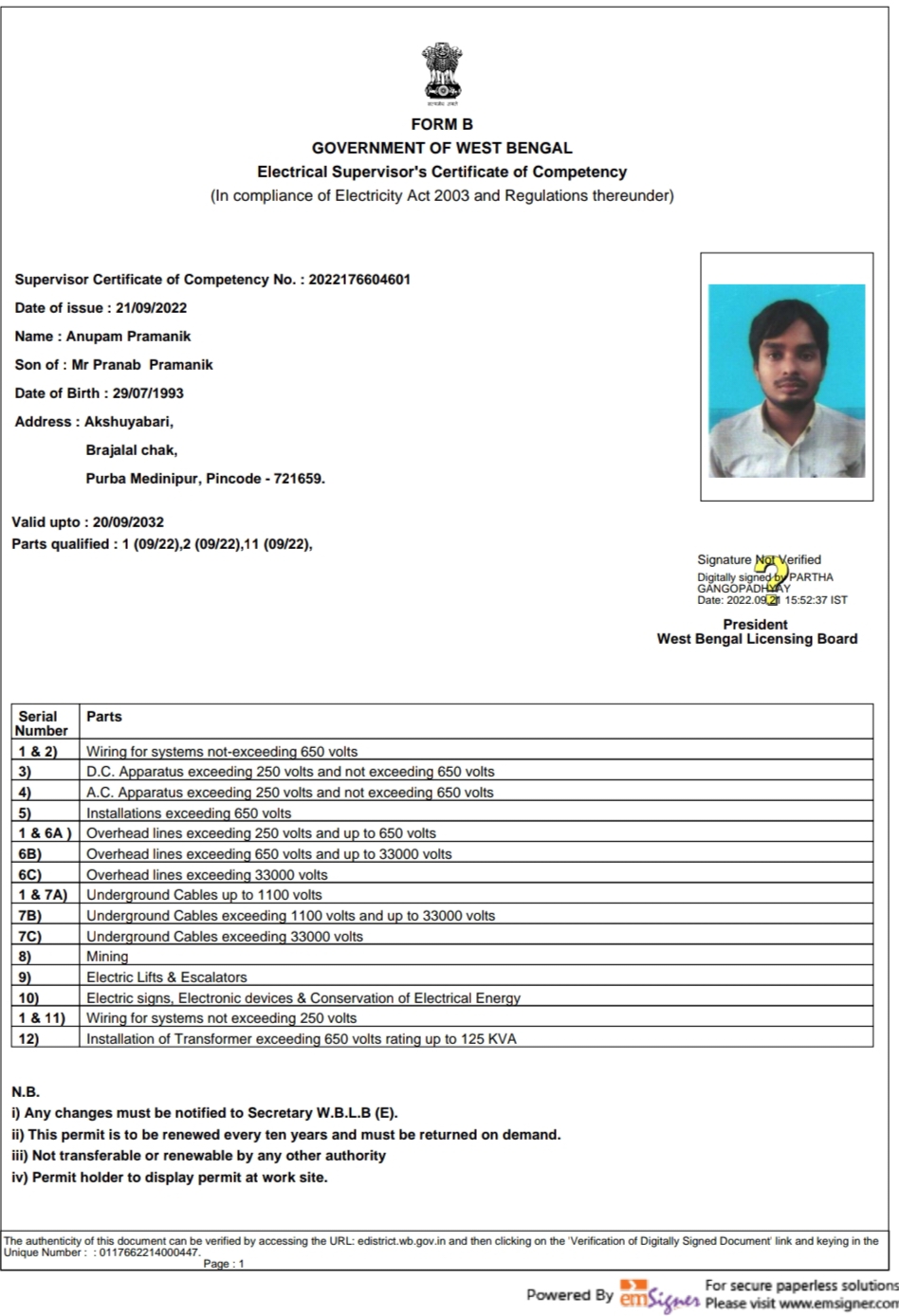 AC mechanic Mr. Anupam Pramanik in Brajalalchak