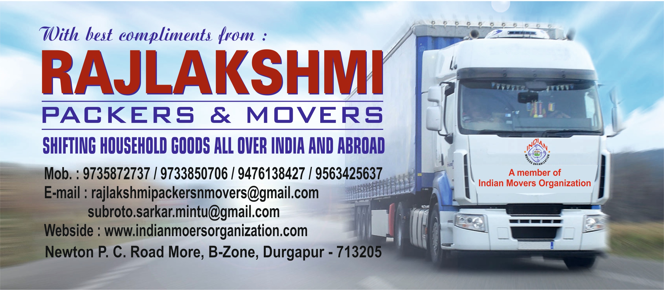 Packing and moving Mr. Samar Biswas in Durgapur Steel town east